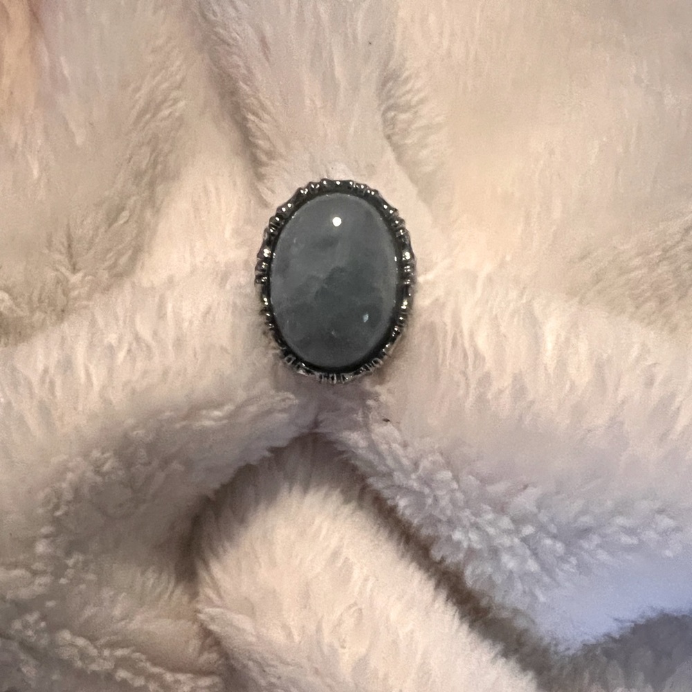 Beautiful Natural Blue Stone .925 Sterling Ring